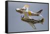 A P-51 Mustang and F-86 Sabre of the Warbird Heritage Foundation-null-Framed Stretched Canvas