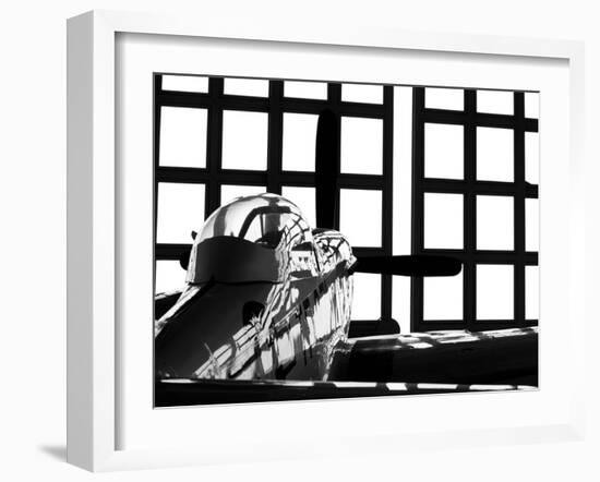 A P-51 Mustang Parked in An Aircraft Hangar-Stocktrek Images-Framed Photographic Print