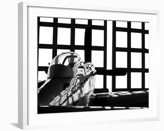 A P-51 Mustang Parked in An Aircraft Hangar-Stocktrek Images-Framed Photographic Print