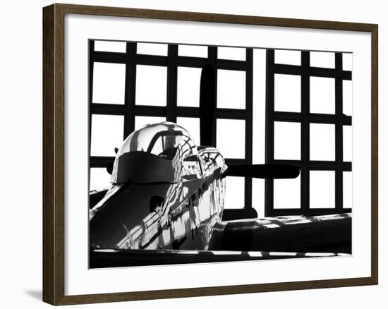 A P-51 Mustang Parked in An Aircraft Hangar-Stocktrek Images-Framed Photographic Print