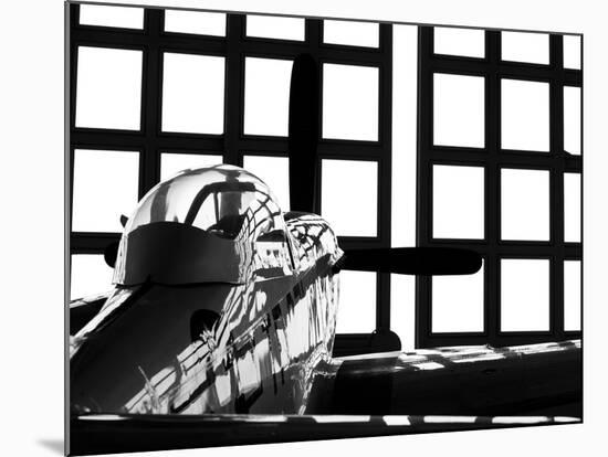 A P-51 Mustang Parked in An Aircraft Hangar-Stocktrek Images-Mounted Photographic Print