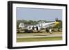 A P-51 Mustang Takes Off from Oshkosh, Wisconsin-Stocktrek Images-Framed Photographic Print