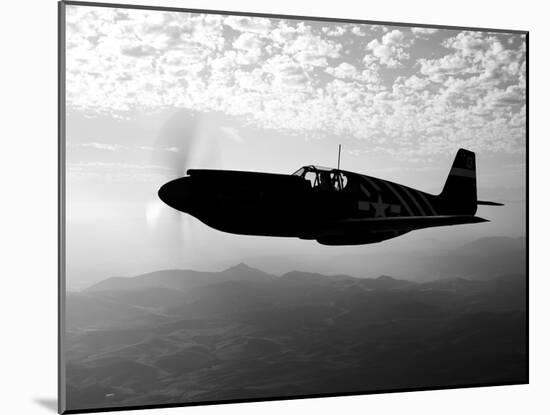 A P-51A Mustang in Flight-Stocktrek Images-Mounted Photographic Print