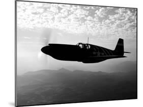 A P-51A Mustang in Flight-Stocktrek Images-Mounted Photographic Print