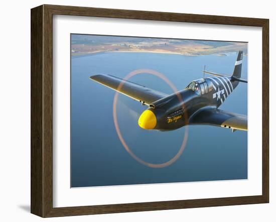 A P-51A Mustang in Flight-Stocktrek Images-Framed Photographic Print