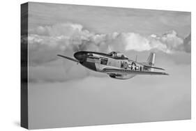 A P-51D Mustang in Flight Near Hollister, California-null-Stretched Canvas