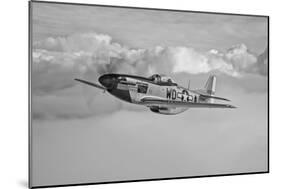 A P-51D Mustang in Flight Near Hollister, California-null-Mounted Photographic Print