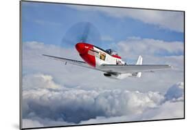 A P-51D Mustang in Flight Near Hollister, California-null-Mounted Photographic Print