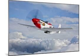 A P-51D Mustang in Flight Near Hollister, California-null-Mounted Photographic Print