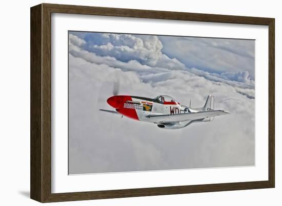 A P-51D Mustang in Flight Near Hollister, California-null-Framed Photographic Print