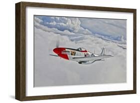 A P-51D Mustang in Flight Near Hollister, California-null-Framed Photographic Print