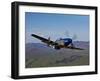 A P-51D Mustang in Flight Over Hollister, California-Stocktrek Images-Framed Photographic Print