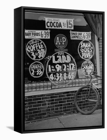 A&P Chain Food Market Advertises its 1939 Food Prices-null-Framed Stretched Canvas