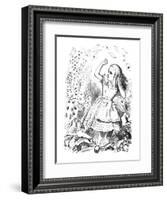 'A pack of cards flying up over Alice', 1889-John Tenniel-Framed Giclee Print