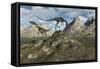 A Pack of Carnivorous Compsognathus Dinosaurs-Stocktrek Images-Framed Stretched Canvas