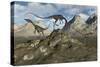 A Pack of Carnivorous Compsognathus Dinosaurs-Stocktrek Images-Stretched Canvas
