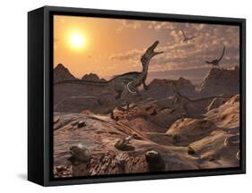 A Pack of Carnivorous Velociraptors from the Cretaceous Period on Earth-Stocktrek Images-Framed Stretched Canvas