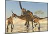 A Pack of Deinonychus Dinosaurs Attack a Tenontosaurus-null-Mounted Art Print