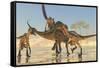 A Pack of Deinonychus Dinosaurs Attack a Tenontosaurus-null-Framed Stretched Canvas