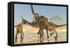 A Pack of Deinonychus Dinosaurs Attack a Tenontosaurus-null-Framed Stretched Canvas