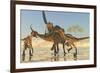 A Pack of Deinonychus Dinosaurs Attack a Tenontosaurus-null-Framed Art Print