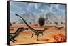 A Pack of Dilong Tyrannosaurid Dinosaurs Hunting-null-Framed Stretched Canvas