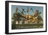 A Pack of Dilophosaurus Dinosaurs Hunting for Prey-null-Framed Premium Giclee Print