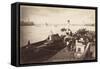 A Paddle Steamer Disembarking Passengers at Greenwich Pier, London, C1890-null-Framed Stretched Canvas