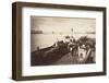 A Paddle Steamer Disembarking Passengers at Greenwich Pier, London, C1890-null-Framed Photographic Print