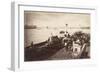 A Paddle Steamer Disembarking Passengers at Greenwich Pier, London, C1890-null-Framed Photographic Print