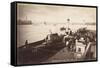 A Paddle Steamer Disembarking Passengers at Greenwich Pier, London, C1890-null-Framed Stretched Canvas