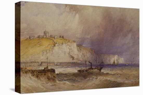 A Paddle-Steamer Leaving Dover Harbour-William Callow-Stretched Canvas