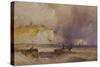 A Paddle-Steamer Leaving Dover Harbour-William Callow-Stretched Canvas