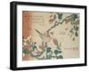 A Paddy Bird Perched on a Flowering Magnolia Branch from the Series "Small Flowers"-Katsushika Hokusai-Framed Giclee Print