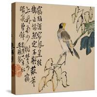 A Page (Bird) from Flowers and Bird, Vegetables and Fruit-Li Shan-Stretched Canvas
