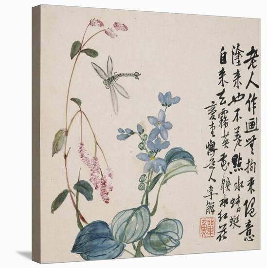 A Page (Dragonfly) from Flowers and Bird, Vegetables and Fruits-Li Shan-Stretched Canvas