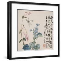 A Page (Dragonfly) from Flowers and Bird, Vegetables and Fruits-Li Shan-Framed Giclee Print