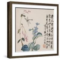 A Page (Dragonfly) from Flowers and Bird, Vegetables and Fruits-Li Shan-Framed Giclee Print