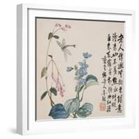 A Page (Dragonfly) from Flowers and Bird, Vegetables and Fruits-Li Shan-Framed Giclee Print