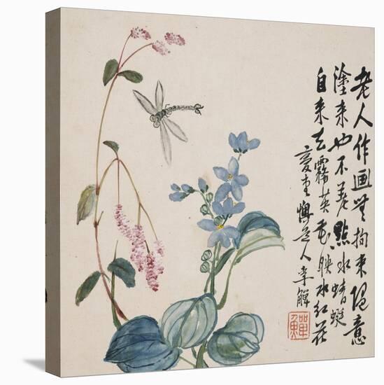 A Page (Dragonfly) from Flowers and Bird, Vegetables and Fruits-Li Shan-Stretched Canvas