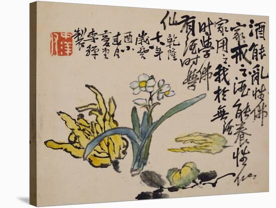 A Page (Flower) from Flowers and Bird, Vegetables and Fruit-Li Shan-Stretched Canvas