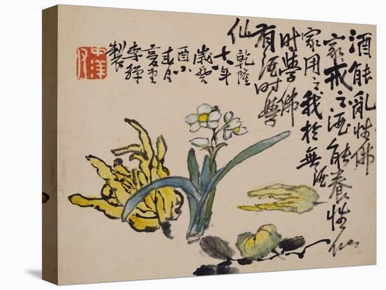 A Page (Flower) from Flowers and Bird, Vegetables and Fruit-Li Shan-Stretched Canvas