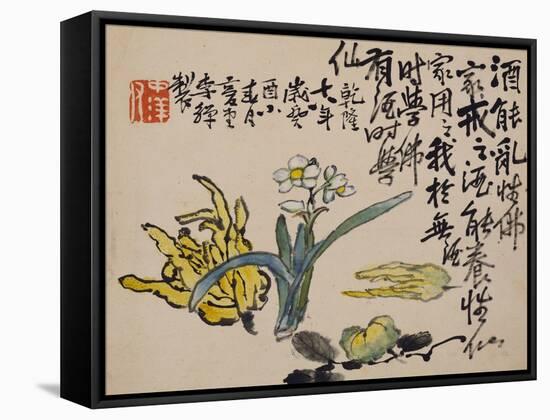 A Page (Flower) from Flowers and Bird, Vegetables and Fruit-Li Shan-Framed Stretched Canvas