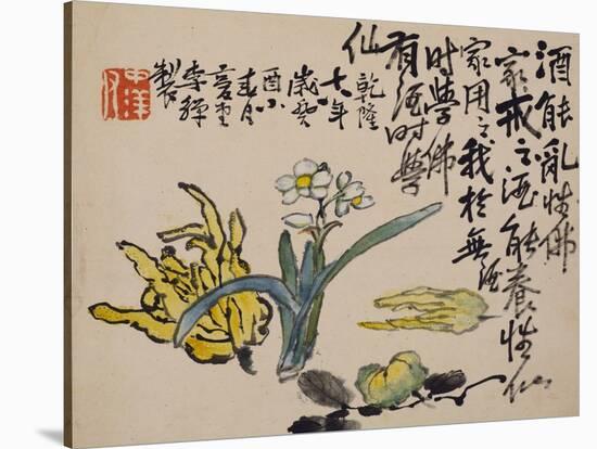 A Page (Flower) from Flowers and Bird, Vegetables and Fruit-Li Shan-Stretched Canvas