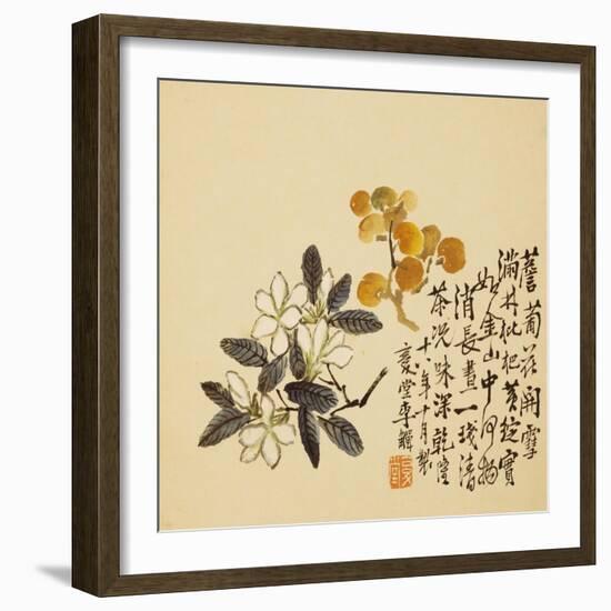 A Page (Flowers) from Flowers and Bird, Vegetables and Fruits-Li Shan-Framed Giclee Print