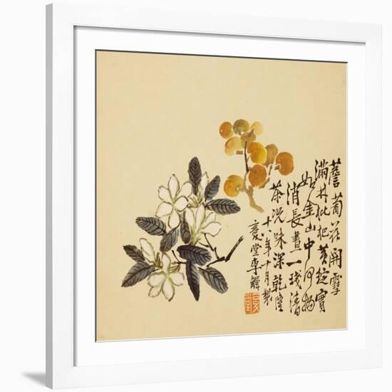 A Page (Flowers) from Flowers and Bird, Vegetables and Fruits-Li Shan-Framed Giclee Print