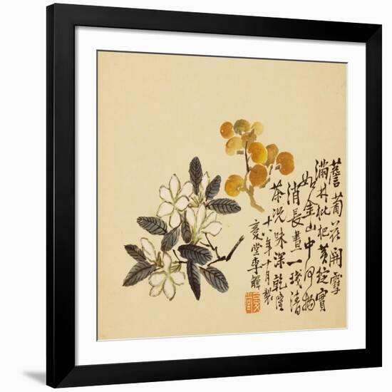 A Page (Flowers) from Flowers and Bird, Vegetables and Fruits-Li Shan-Framed Giclee Print