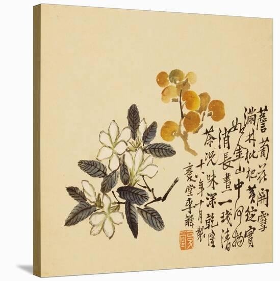 A Page (Flowers) from Flowers and Bird, Vegetables and Fruits-Li Shan-Stretched Canvas