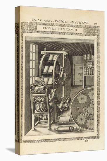 A Page from the Book 'Le Diverse Et Artificiose Machine', 1588-null-Stretched Canvas