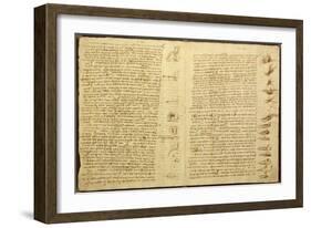 A Page from the Codex Leicester, 1508-12-Leonardo da Vinci-Framed Giclee Print